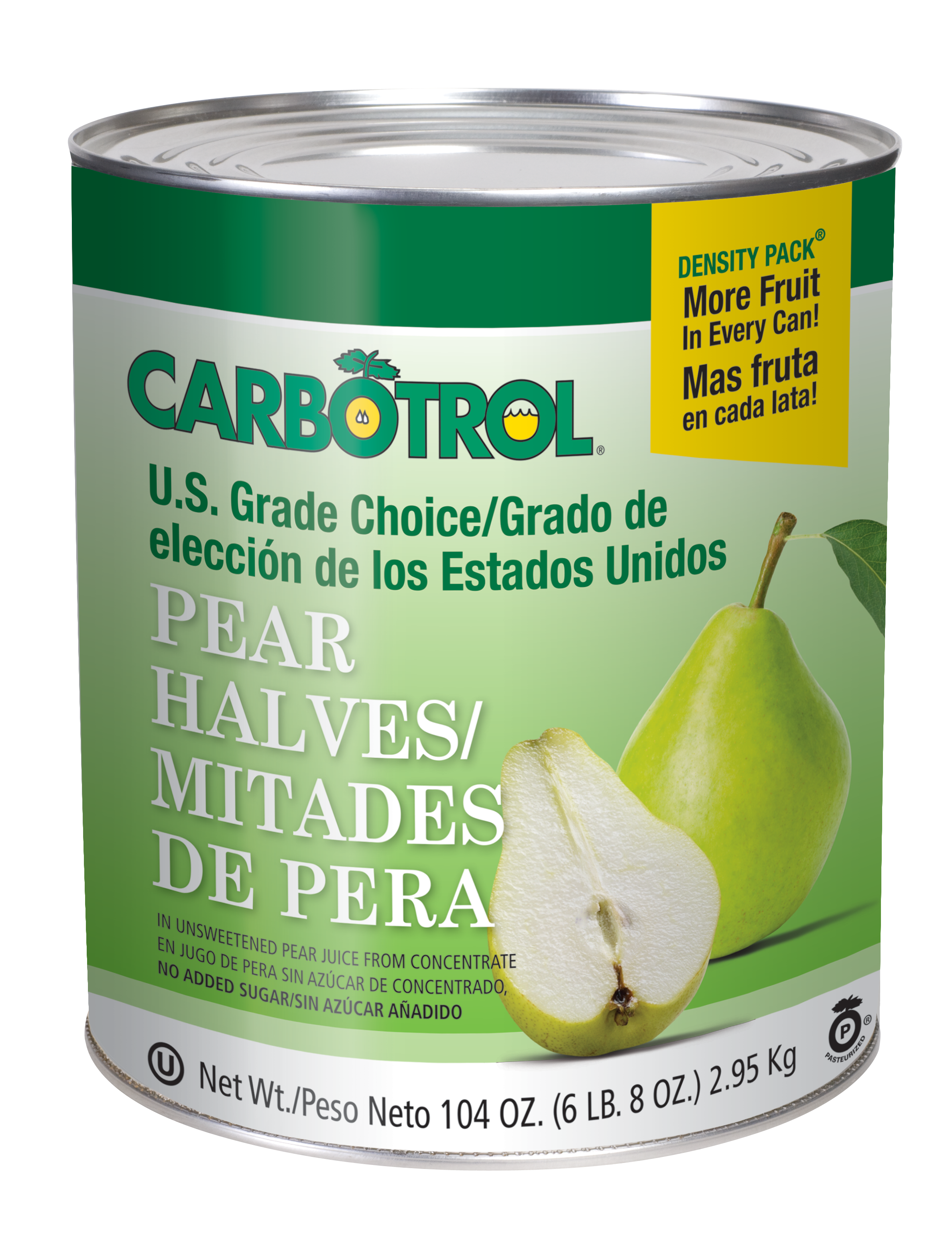 Carbotrol #10 Juice Packed Canned Fruit, Pear Halves (1 - 104oz Can)